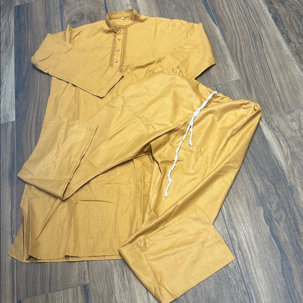 Men's Mustard Kurta Set